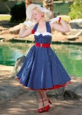 Blue Polka Dot Retro Dress