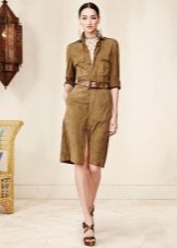 Retro Knee-Length Safari Dress