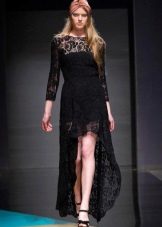 Fitted dress lace high-low