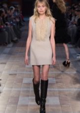 Boots under a winter dress