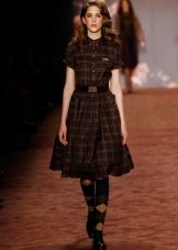 Winter Check Dress Brown