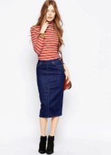 denim pencil skirt for office