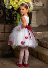Summer fancy fluffy dress for girls white print