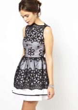 black and white organza dress