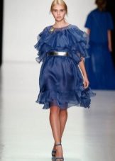 blue organza cocktail dress