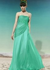 organza evening green dress