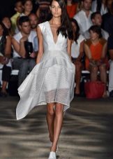 white striped organza dress