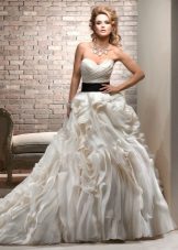 organza dress with black belt