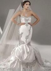 silver brocade wedding dress