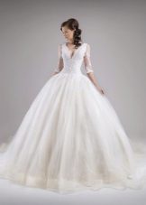 puffy brocade wedding dress
