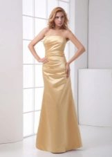 golden satin evening dress