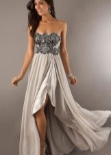 satin dress with embroidered bodice