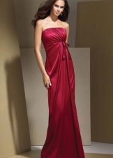 Burgundy Satin Bustier Dress