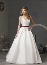 satin dress with crochet strap