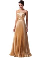 pleated satin dress