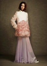 Short fur coat to a long dress