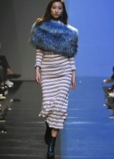 Fur cape for a long dress