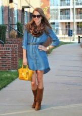 Denim short dress bag