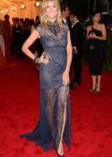 blue lace evening gown accessories