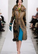 Fur coat for midi dress