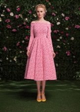 Yellow flared midi dress shoes