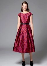 Black flared midi dress accessories