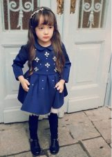 Knitted winter dress for a girl of A-silhouette