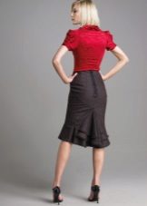 skirt with a frill in a suit of a business woman