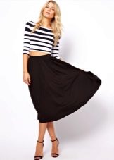 Black high waist sun skirt