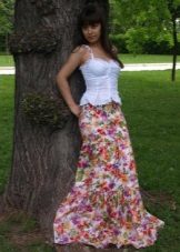 long floral summer sun skirt