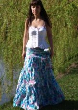 long summer skirt in blue