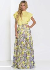 long skirt and ruffle top