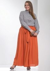 orange maxi skirt for overweight women