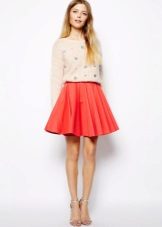 Flare skirt red