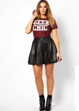 Mini skirt for summer made of leather