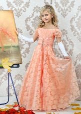 New Year's dress for the girl empire peach