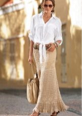 Long straight crochet skirt