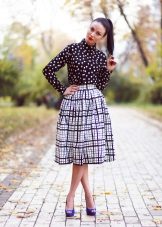full checked midi skirt