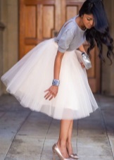 romantic puffy midi skirt