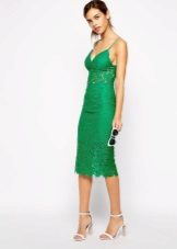 Zelená tužka sukně a top v tónu