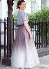 gradient colored chiffon skirt