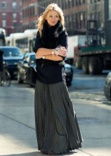 chiffon floor pleated skirt