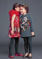 Printed Tweed Winter Dresses for Girls
