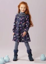 Winter dress with flowers for girls