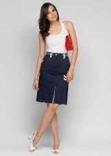 Navy Style Medium Pencil Skirt