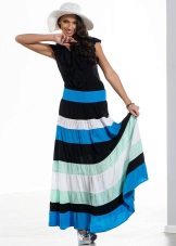 wide colored stripes skirt