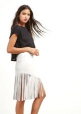 White fringed skirt