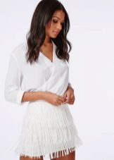 White fringed skirt
