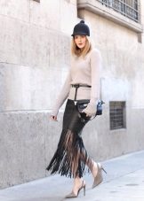 Long fringed skirt