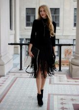 Fringed midi skirt
